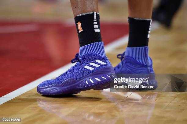 Sneakers of Nneka Ogwumike of the Los Angeles Sparks seen during the game against the Las Vegas Aces on July 15, 2018 at the Mandalay Bay Events...
