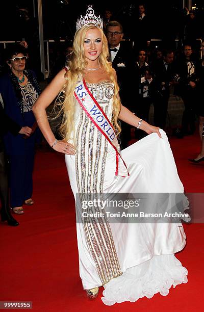 Mrs. World Victorya Radochinskaya attends the premiere of 'My Joy' held at the Palais des Festivals during the 63rd Annual International Cannes Film...