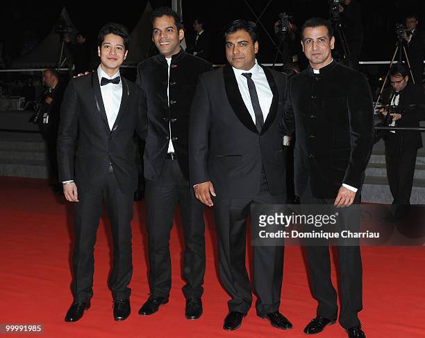 Director Vikramaditya Motwane and actors Ram Kapoor and Ronit Roy attend the premiere of 'My Joy' held at the Palais des Festivals during the 63rd...