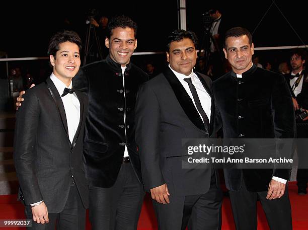 Director Vikramaditya Motwane and actors Ram Kapoor and Ronit Roy attend the premiere of 'My Joy' held at the Palais des Festivals during the 63rd...