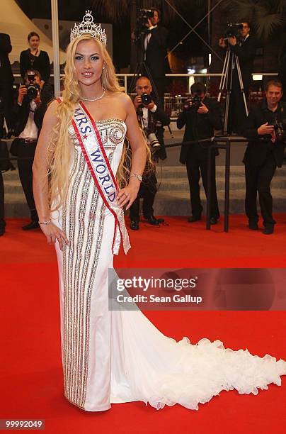 Mrs. World Victorya Radochinskaya attends the "My Joy" Premiere at the Palais des Festivals during the 63rd Annual Cannes Film Festival on May 19,...