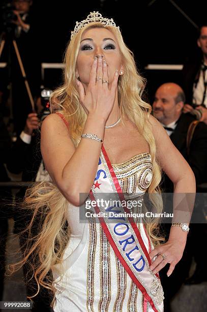 Mrs. World Victorya Radochinskaya attends the premiere of 'My Joy' held at the Palais des Festivals during the 63rd Annual International Cannes Film...