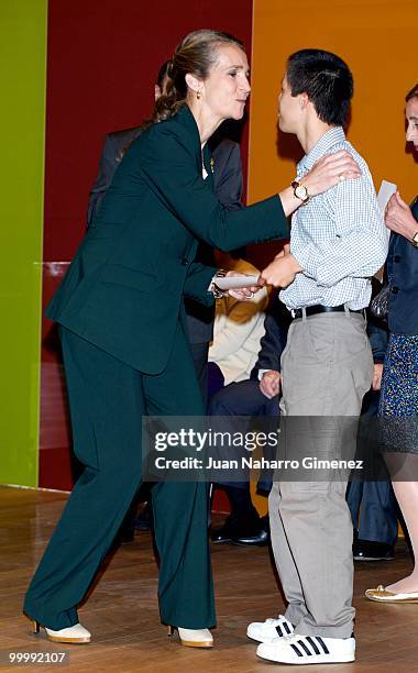 Princess Elena of Spain attends the International Arts Awards by people with downs syndrome at Centro Cultural El Aguila on May 19, 2010 in Madrid,...