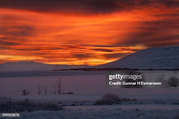 iceland  -  apavatn  -  sunset ii - ii stock pictures, royalty-free photos & images