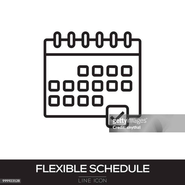 flexible schedule line icon - cnythzl stock illustrations
