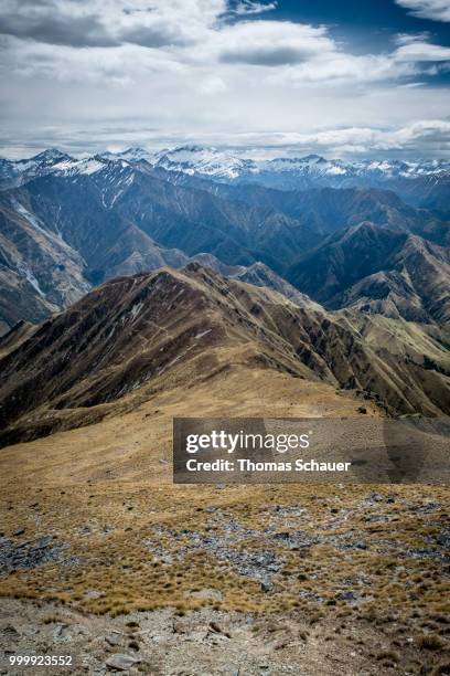 ben lomond track, queenstown, otago, nz - ben lomond stock pictures, royalty-free photos & images