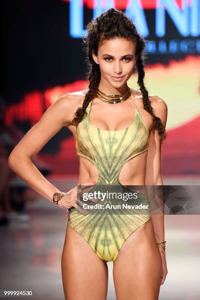 Model walks the runway for Lila Nikole at Miami Swim Week powered by Art Hearts Fashion Swim/Resort 2018/19 at Faena Forum on July 15, 2018 in Miami...