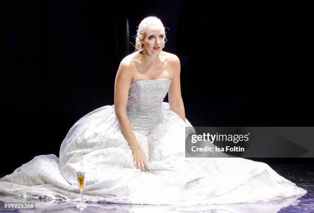 Bettina Moench as Evita during the Thurn & Taxis Castle Festival 2018 - 'Evita' Musical on July 15, 2018 in Regensburg, Germany.