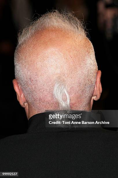 Detail of Brazilian Novelist Paulo Coelho as he attends the premiere of 'My Joy' held at the Palais des Festivals during the 63rd Annual...