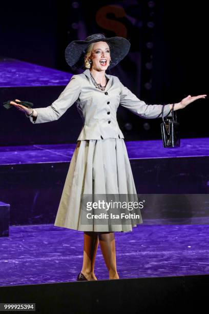 Bettina Moench as Evita during the Thurn & Taxis Castle Festival 2018 - 'Evita' Musical on July 15, 2018 in Regensburg, Germany.