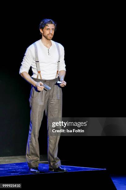 Merlin Fargel as Che during the Thurn & Taxis Castle Festival 2018 - 'Evita' Musical on July 15, 2018 in Regensburg, Germany.