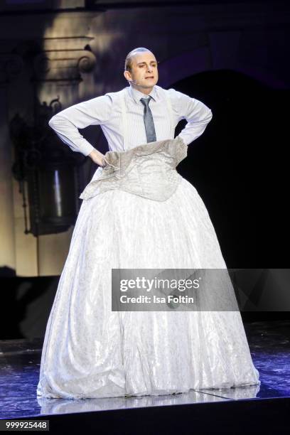 Mark Weigel as Peron during the Thurn & Taxis Castle Festival 2018 - 'Evita' Musical on July 15, 2018 in Regensburg, Germany.