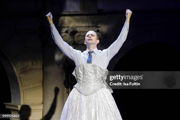 Mark Weigel as Peron during the Thurn & Taxis Castle Festival 2018 - 'Evita' Musical on July 15, 2018 in Regensburg, Germany.