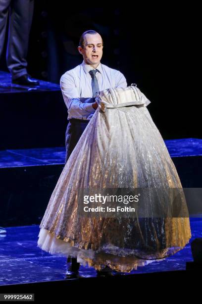 Mark Weigel as Peron during the Thurn & Taxis Castle Festival 2018 - 'Evita' Musical on July 15, 2018 in Regensburg, Germany.