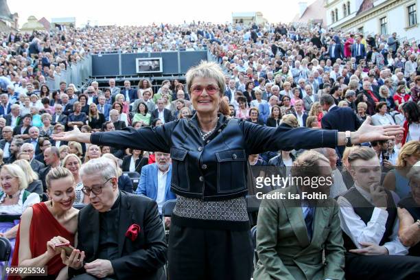 Gloria von Thurn und Taxis attends the Thurn & Taxis Castle Festival 2018 - 'Evita' Musical on July 15, 2018 in Regensburg, Germany.