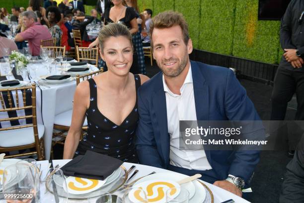 Erin Andrews and Jarret Stoll attend the 33rd Annual Cedars-Sinai Sports Spectacular at The Compound on July 15, 2018 in Inglewood, California.