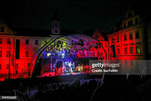 General view of the Thurn & Taxis Castle Festival 2018 - 'Evita' Musical on July 15, 2018 in Regensburg, Germany.