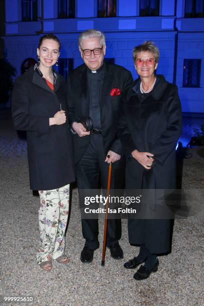 Sveta Driga, Wilhelm Imkamp and Gloria von Thurn und Taxis attend the Thurn & Taxis Castle Festival 2018 - 'Evita' Musical on July 15, 2018 in...