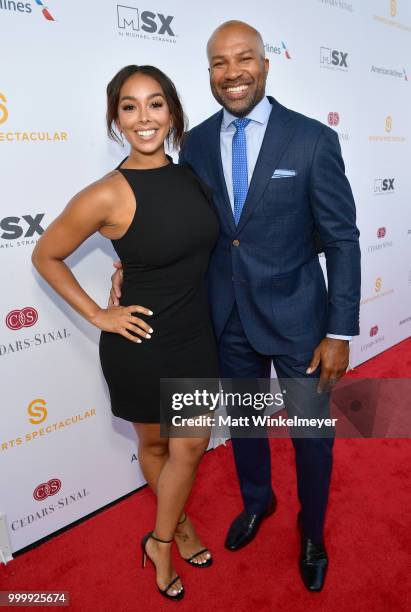 Gloria Govan and Derek Fisher attend the 33rd Annual Cedars-Sinai Sports Spectacular at The Compound on July 15, 2018 in Inglewood, California.