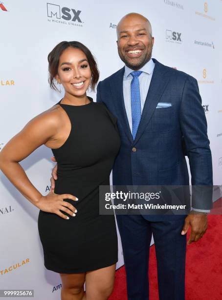 Gloria Govan and Derek Fisher attend the 33rd Annual Cedars-Sinai Sports Spectacular at The Compound on July 15, 2018 in Inglewood, California.