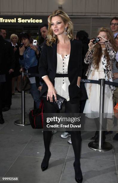 Kate Moss attends the launch party for the opening of TopShop's Knightsbridge store on May 19, 2010 in London, England.