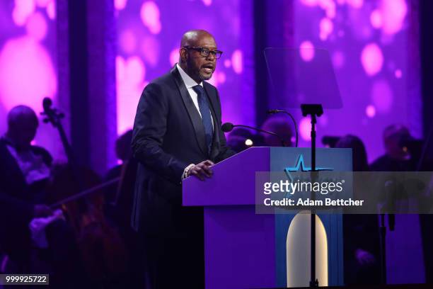 Forest Whitaker takes the stage at the 2018 So the World May Hear Awards Gala benefitting Starkey Hearing Foundation at the Saint Paul RiverCentre on...