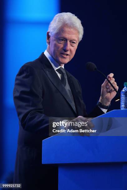 Bill Clinton takes the stage at the 2018 So the World May Hear Awards Gala benefitting Starkey Hearing Foundation at the Saint Paul RiverCentre on...