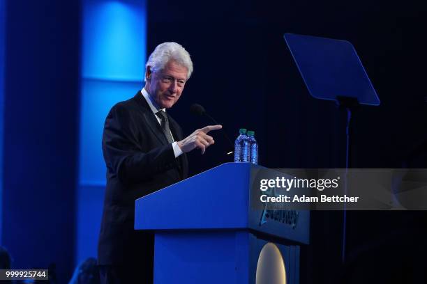 Bill Clinton takes the stage at the 2018 So the World May Hear Awards Gala benefitting Starkey Hearing Foundation at the Saint Paul RiverCentre on...