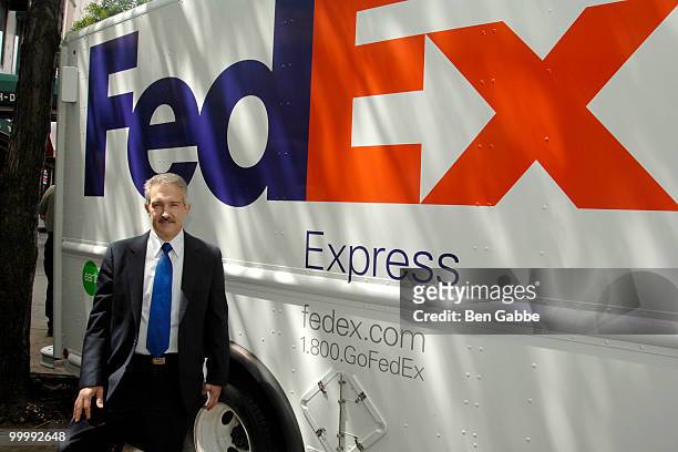 FedEx Sales Manager Joe Perrone delivers food to the Food Bank for New York City's Community Kitchen of West Harlem in celebration of 'Ladies Day' on...