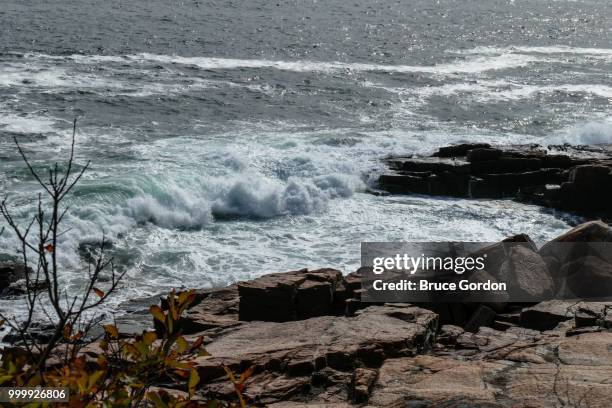 surf near thundahole - gordon stock pictures, royalty-free photos & images