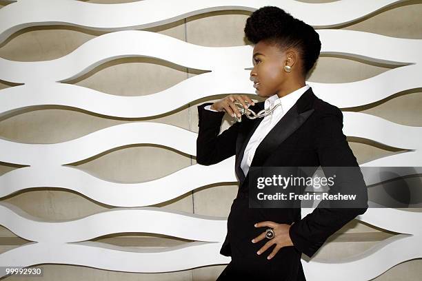 Singer Janelle Monae poses at a portrait session for YRB in Hollywood, CA on May 1, 2010. PUBLISHED IMAGE. .