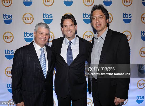 President of Turner Entertainment Ad Sales and Marketing David Levy, Michael Wright and Ray Romano attend the TEN Upfront presentation at Hammerstein...