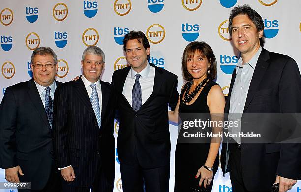 Executives Steve Koonin, David Levy, Michael Wright, Linda Yaccarino, and Actor Ray Ramano attends the TEN Upfront presentation at Hammerstein...