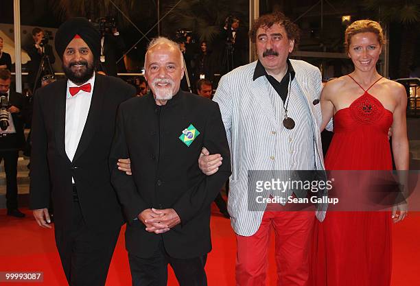Novelist Paulo Coelho and guests attend the "My Joy" Premiere at the Palais des Festivals during the 63rd Annual Cannes Film Festival on May 19, 2010...