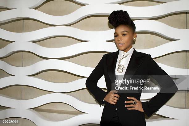 Singer Janelle Monae poses at a portrait session for YRB in Hollywood, CA on May 1, 2010. .
