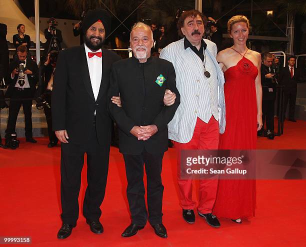 Novelist Paulo Coelho and guests attend the "My Joy" Premiere at the Palais des Festivals during the 63rd Annual Cannes Film Festival on May 19, 2010...
