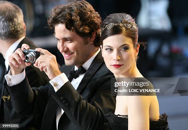 Austrian actress Nora Von Waldstatten and Venezuelian born actor Edgar Ramirez attend the Canal+ TV show "Le Grand Journal" at the 63rd Cannes Film...