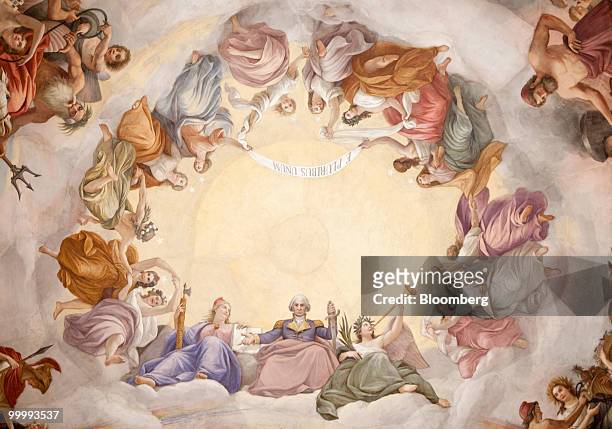 The Apotheosis of Washington fresco is seen in the Capitol building rotunda in Washington, D.C., U.S., on Monday, May 17, 2010. The Capitol is the...