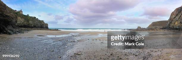 saint agnes beach panorama - agnes stock pictures, royalty-free photos & images