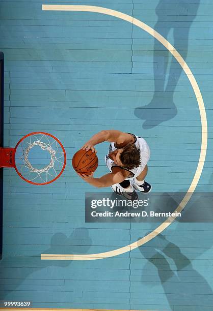 Andrei Kirilenko of the Utah Jazz takes the ball to the basket in Game Three of the Western Conference Semifinals against the Los Angeles Lakers...