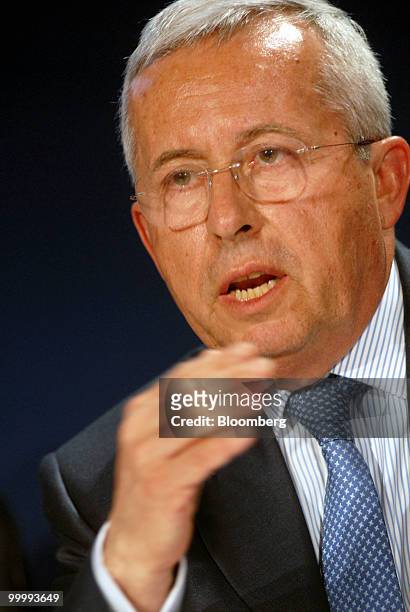 Pierre-Henri Gourgeon, chief executive officer of Air France-KLM Group, speaks during a news conference in Paris, France, on Wednesday, May 19, 2010....