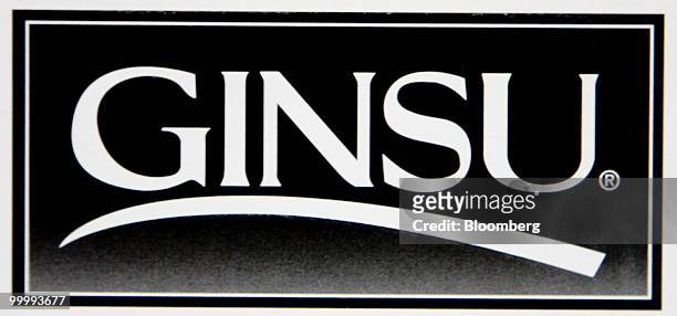 Ginsu logo sits on display on the sidelines of the Berkshire Hathaway annual meeting in Omaha, Nebraska, U.S., on Saturday, May 1, 2010. Ginsu is a...