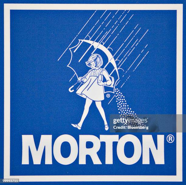 Morton International Inc. Logo sits on display on the sidelines of the Berkshire Hathaway annual meeting in Omaha, Nebraska, U.S., on Saturday, May...