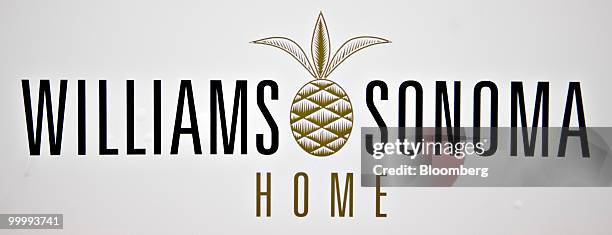 Williams-Sonoma Inc. Logo sits on display on the sidelines of the Berkshire Hathaway annual meeting in Omaha, Nebraska, U.S., on Saturday, May 1,...