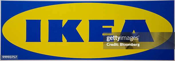 An Ikea logo sits on display on the sidelines of the Berkshire Hathaway annual meeting in Omaha, Nebraska, U.S., on Saturday, May 1, 2010. Ikea is...