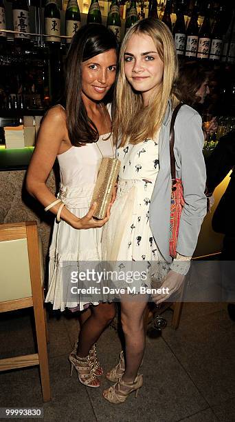 Amanda Shepherd and Cara Dellal attend the launch party for the opening of TopShop's Knightsbridge store on May 19, 2010 in London, England.