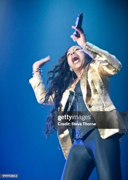 Melanie Fiona performs at the NIA Arena on May 19, 2010 in Birmingham, England.