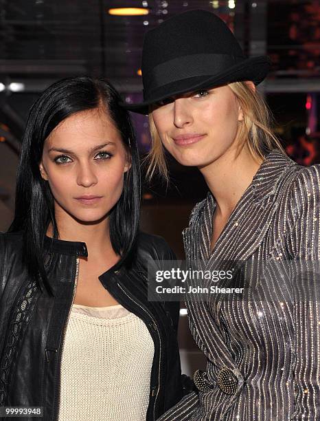 Leigh Lezark of the MisShapes and model Karolina Kurkova attend the "Art of Elysium Paradis Dinner and Party" at Michael Saylor's Yacht, Slip S05...