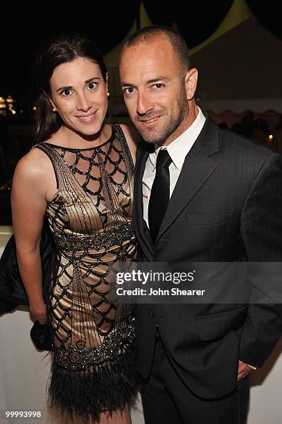 Christina Lee and Jay Lane attend the "Art of Elysium Paradis Dinner and Party" at Michael Saylor's Yacht, Slip S05 during the 63rd Annual Cannes...