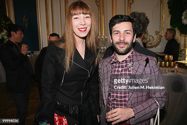 Victoire de Castellane and Alexis Mabille attend the cocktail reception for W Magazine's editor-in-chief at the Hotel D'Evreux on May 19, 2010 in...